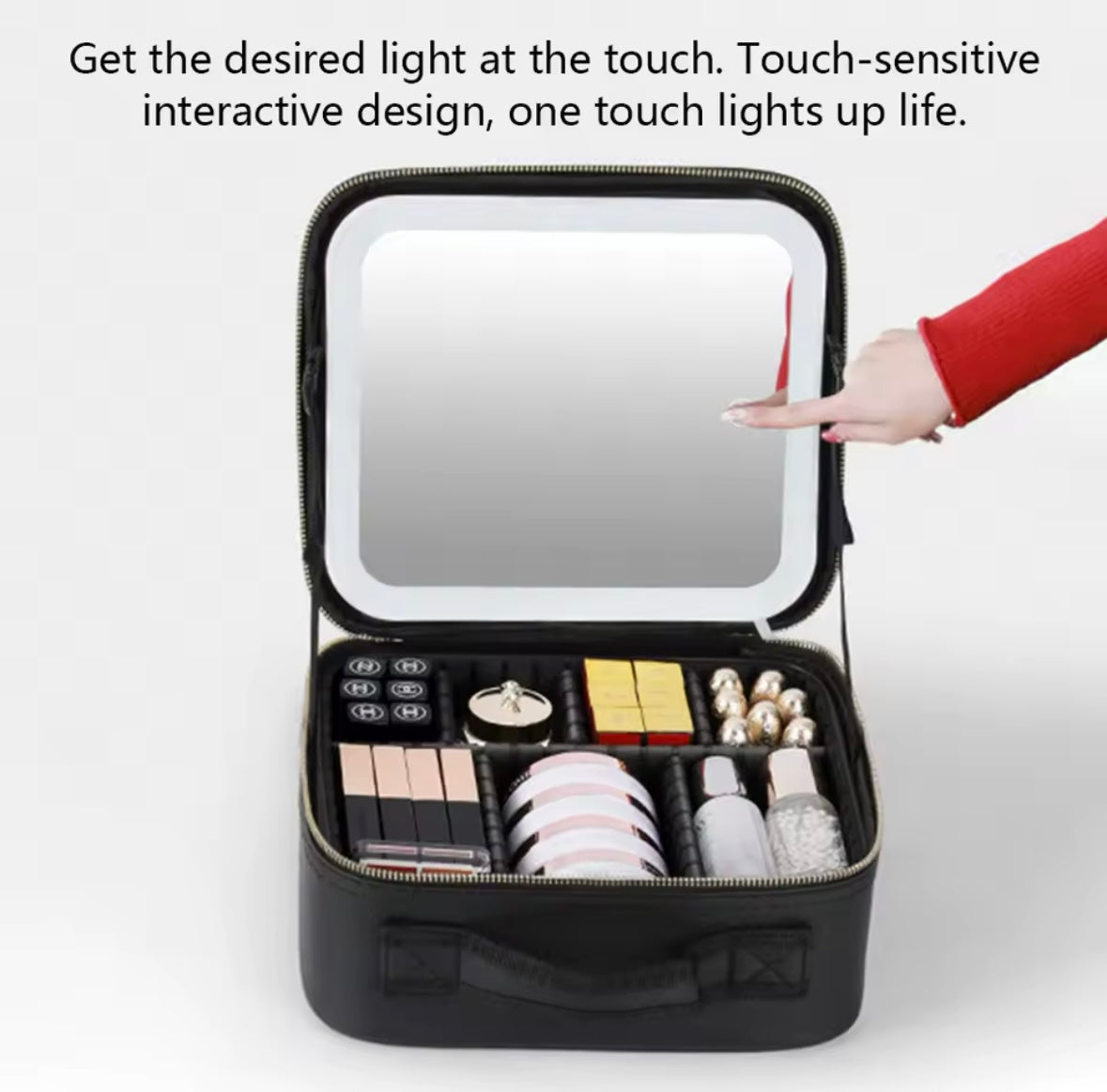 Trousse à cosmétiques intelligente avec miroir à LED